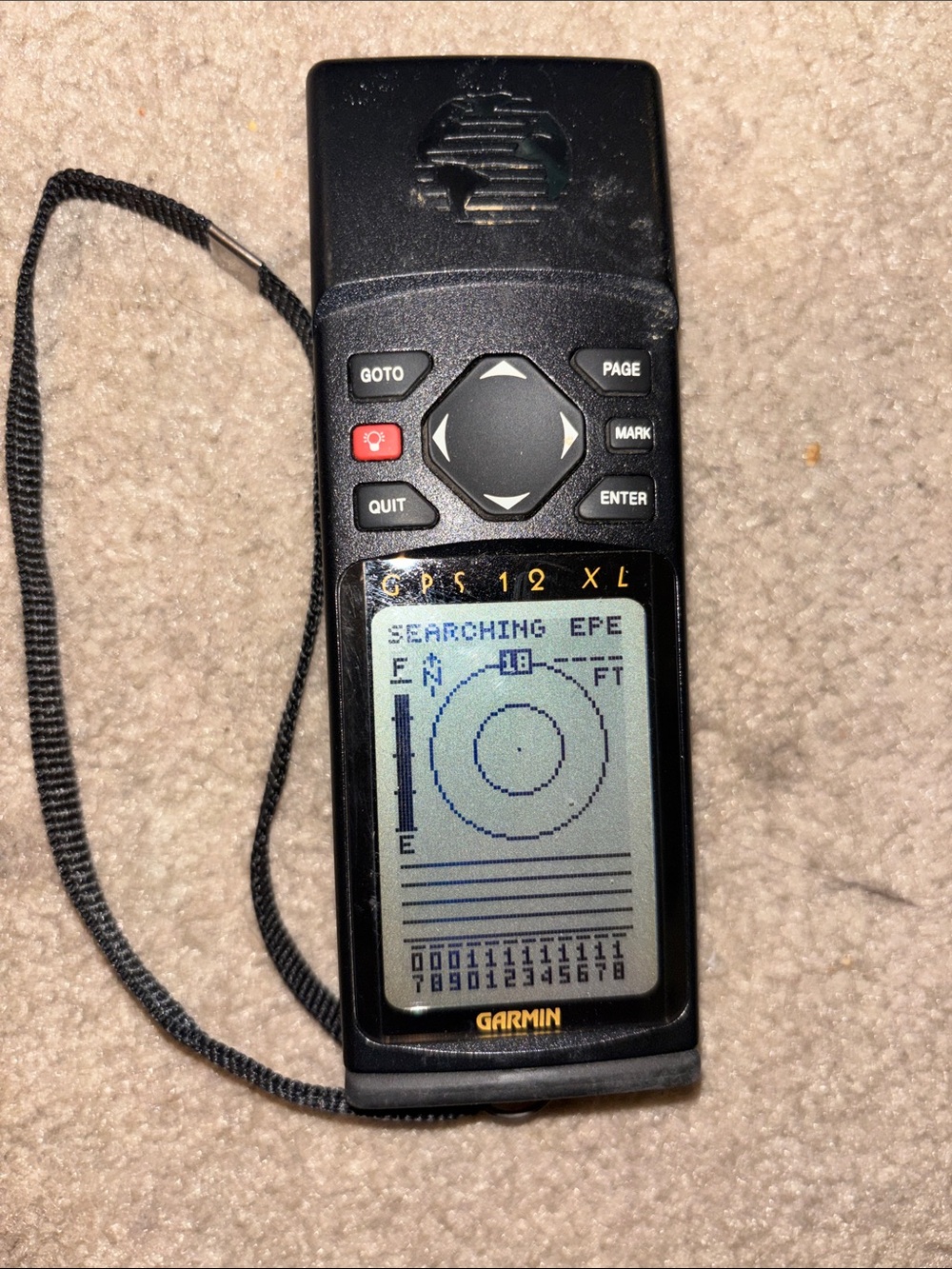 Vintage Garmin GPS 12XL Handheld Navigator in Black- GPS 12 XL